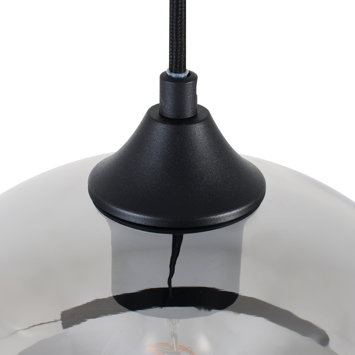Hanglamp Zwart met Smoke Glas – 4-Lichts Langwerpig | Xavi