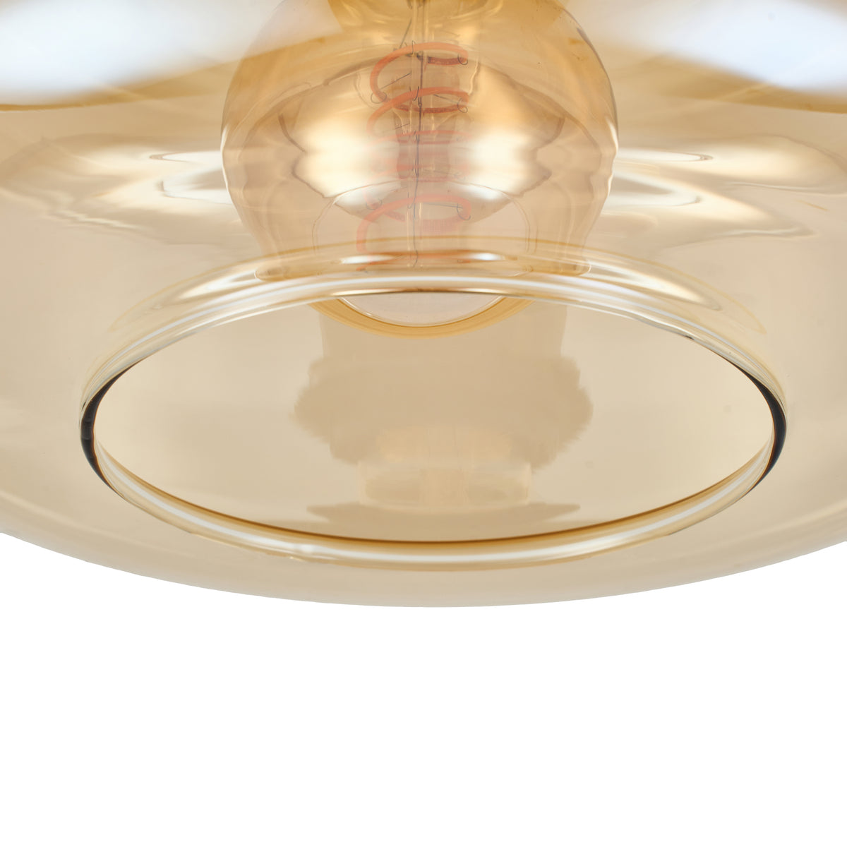 Plafondlamp Amber Glas – Modern Design met Zwarte Fitting