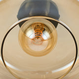 Plafondlamp Amber Glas – Modern Design met Zwarte Fitting