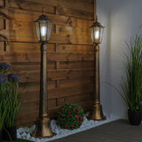 Tuinlamp – Lage Buitenlantaarn op Paal – 1 m Hoog – E27 – Patina