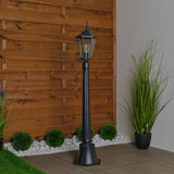 Tuinlantaarn – Buitenlamp op Paal – E27 – 1 m Hoog – Zwart