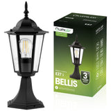 Buitenlamp – Tuinlantaarn op Paal – E27 Fitting – 42 cm Hoog – Zwart