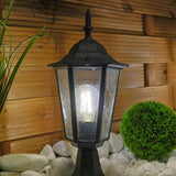 Buitenlamp – Tuinlantaarn op Paal – E27 Fitting – 42 cm Hoog – Zwart