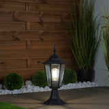Buitenlamp – Tuinlantaarn op Paal – E27 Fitting – 42 cm Hoog – Zwart