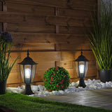 Buitenlamp – Tuinlantaarn op Paal – E27 Fitting – 42 cm Hoog – Zwart