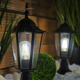 Buitenlamp – Tuinlantaarn op Paal – E27 Fitting – 42 cm Hoog – Zwart