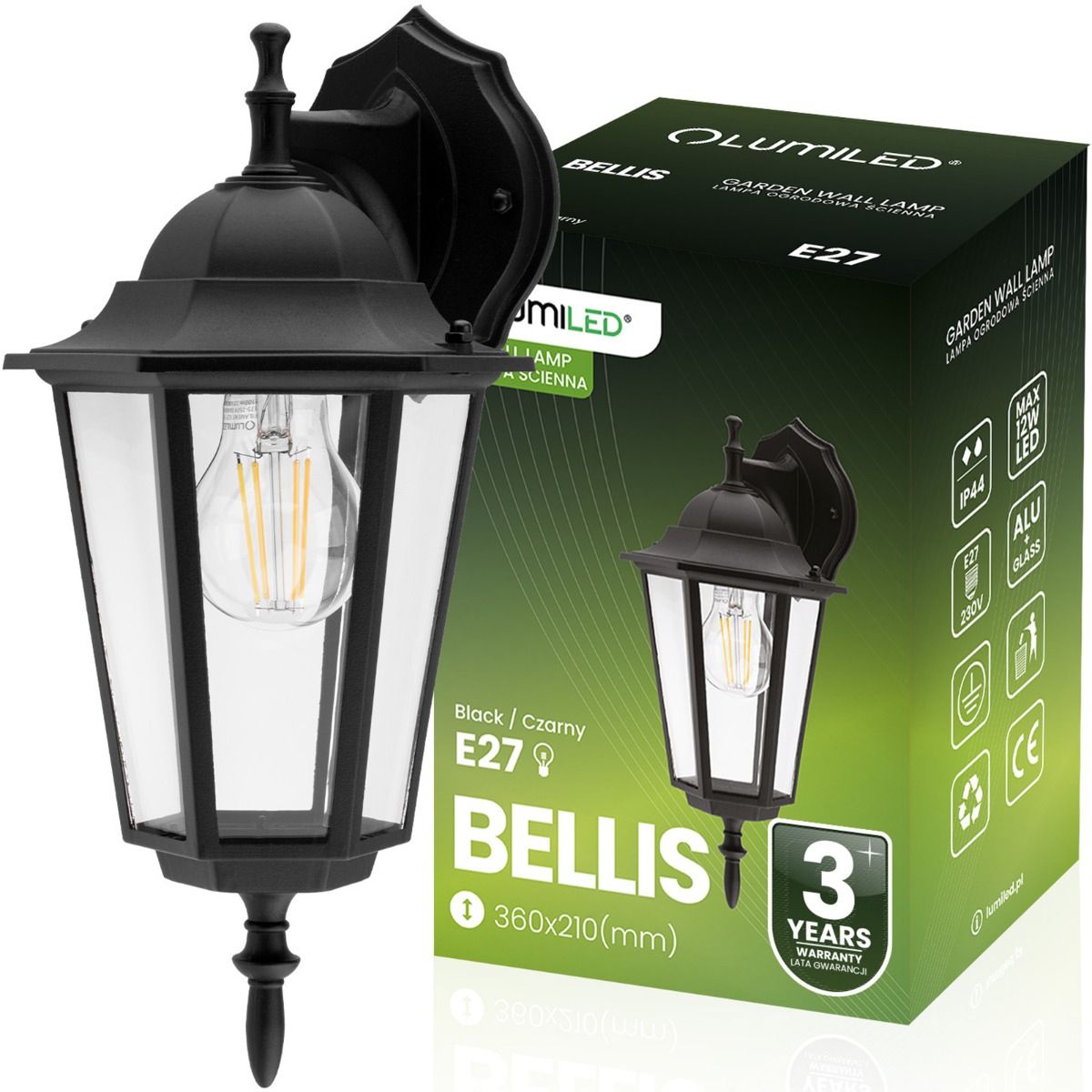 Buitenwandlamp Lantaarn – Gevelverlichting met E27 Fitting
