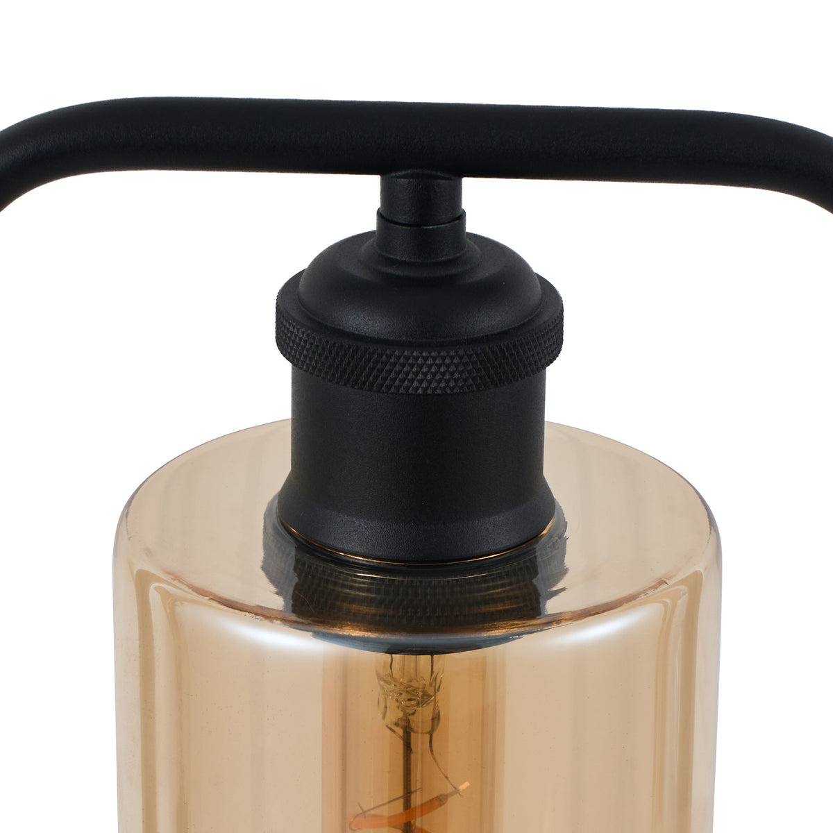 Tafellamp Tess - Zwart met Amber glas