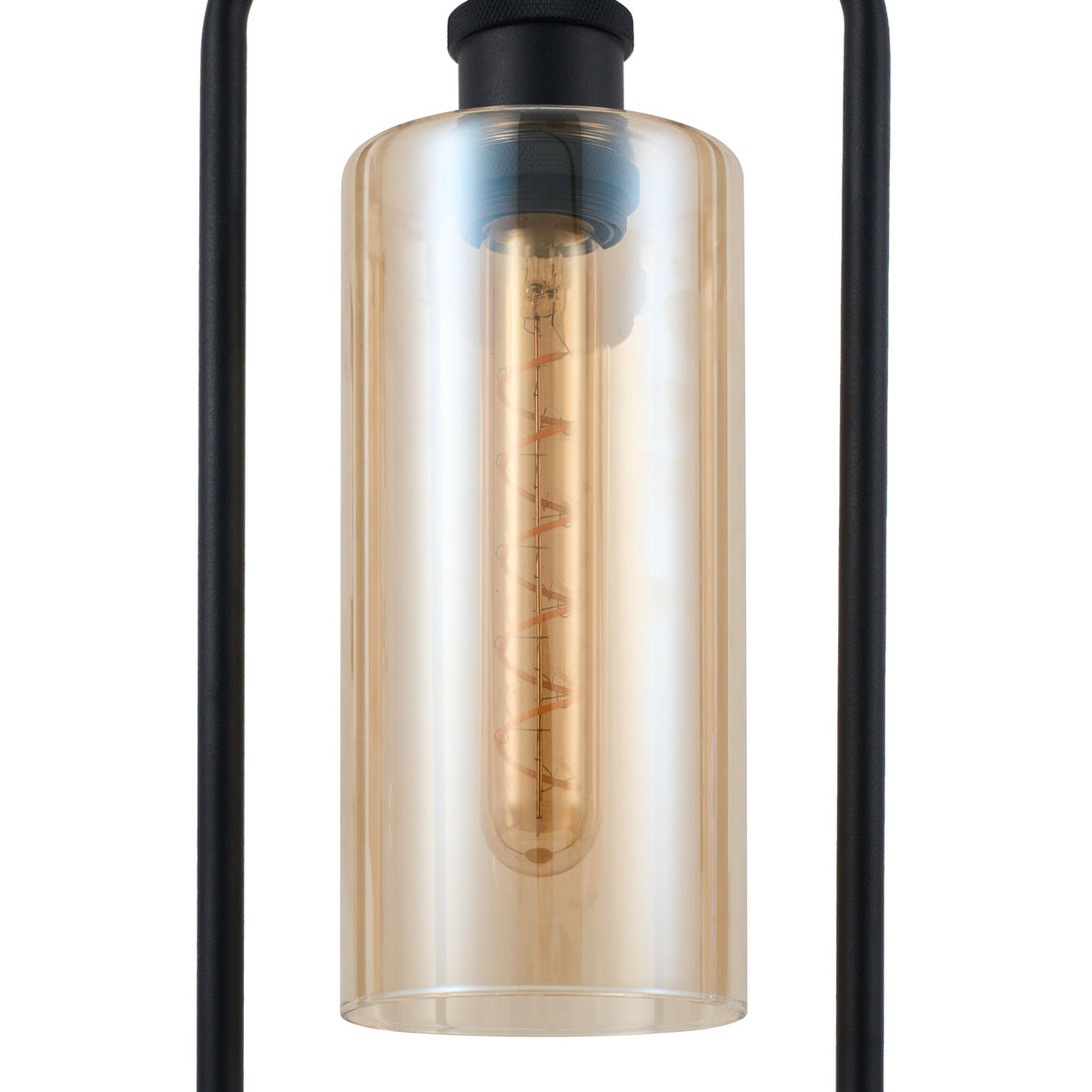 Tafellamp Tess - Zwart met Amber glas