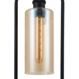 Tafellamp Tess - Zwart met Amber glas