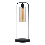 Tafellamp Tess - Zwart met Amber glas