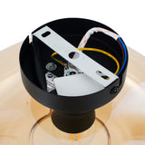 Design Plafondlamp Art Deco Zwart amber