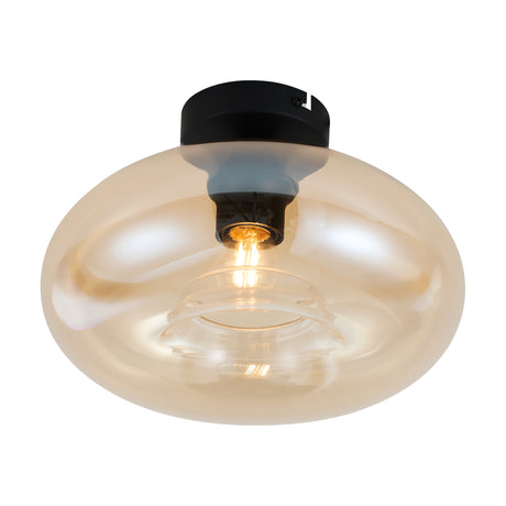 Design Plafondlamp Art Deco Zwart amber