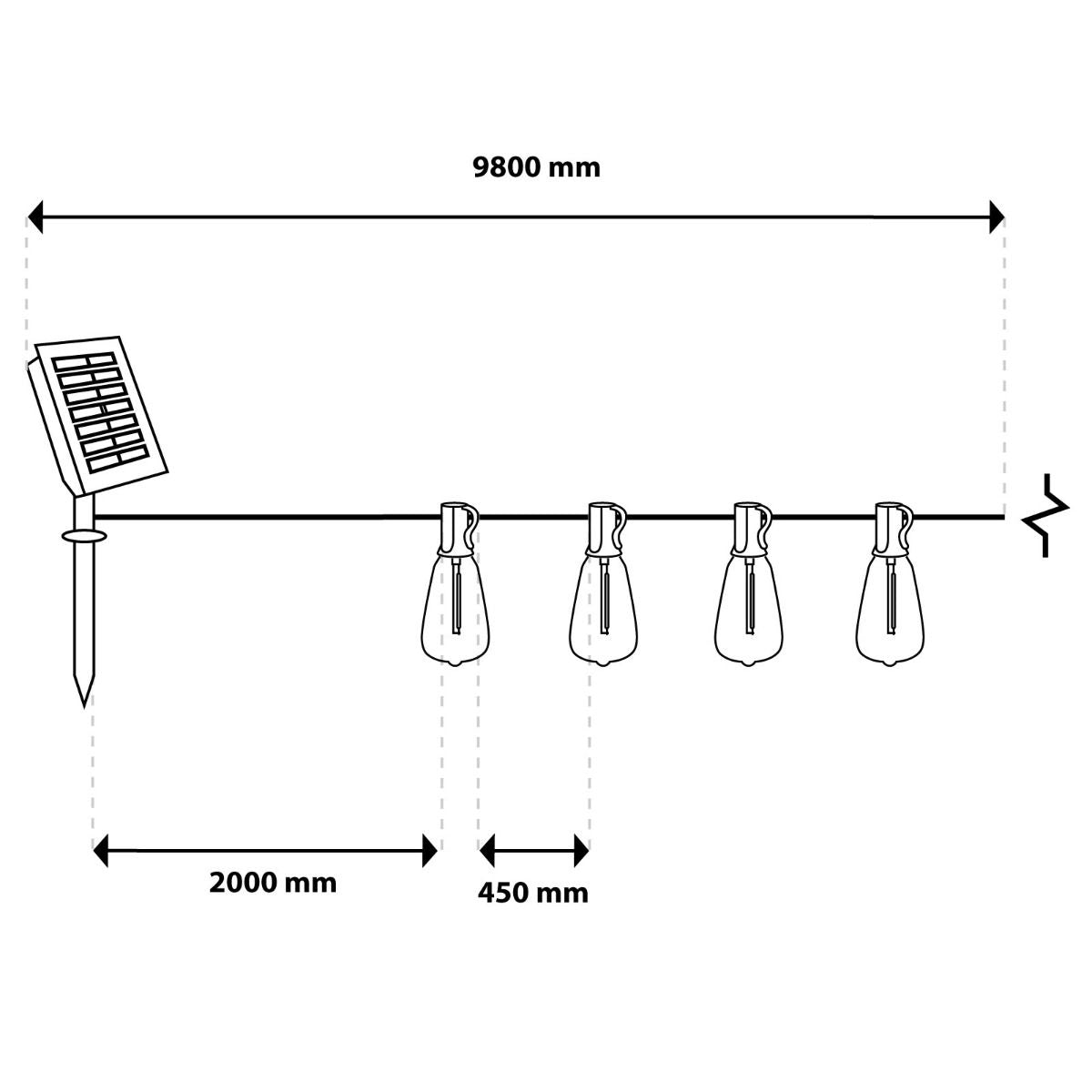 Solar Tuinslinger – 30x LED – 9,8 m – 2700K Warm Wit – Met Afstandsbediening