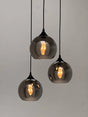 rookglas hanglamp 3-lichts zwart voor woonkamer eetkamer