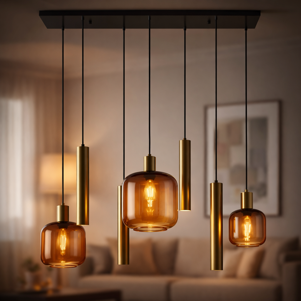 Hanglamp zwart - Langwerpig - Koffie bruin - Jessica