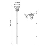 Solar Tuinlamp  – LED Buitenlantaarn – 150 cm