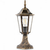 Tuinlamp Buiten – Lage Staande Lantaarn 40cm – Aluminium– antiek goud