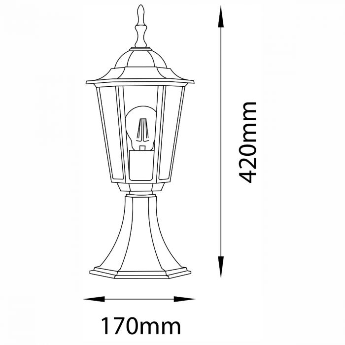 Tuinlamp Buiten – Lage Staande Lantaarn 40cm – Aluminium– antiek goud