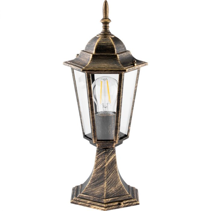 Tuinlamp Buiten – Lage Staande Lantaarn 40cm – Aluminium– antiek goud