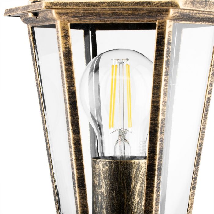 Tuinlamp Buiten – Lage Staande Lantaarn 40cm – Aluminium– antiek goud