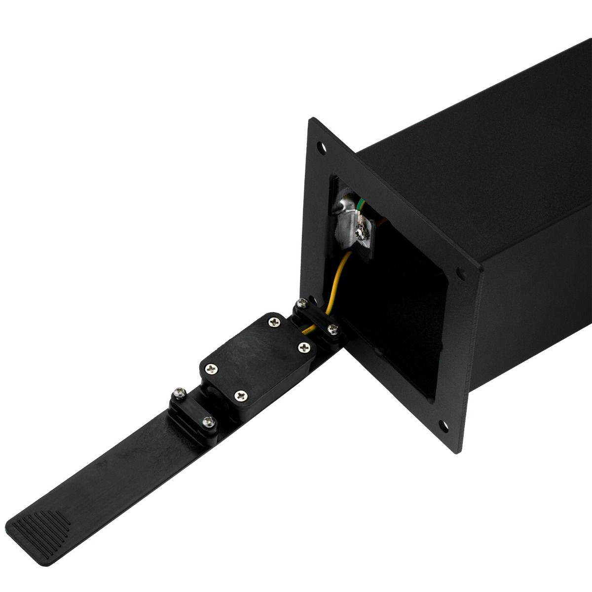 Tuinlamp Buiten – Vierkante Staande Paal 74cm – Zwart – E27 Fitting