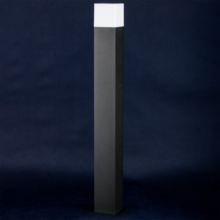 Tuinlamp Buiten – Vierkante Staande Paal 74cm – Zwart – E27 Fitting