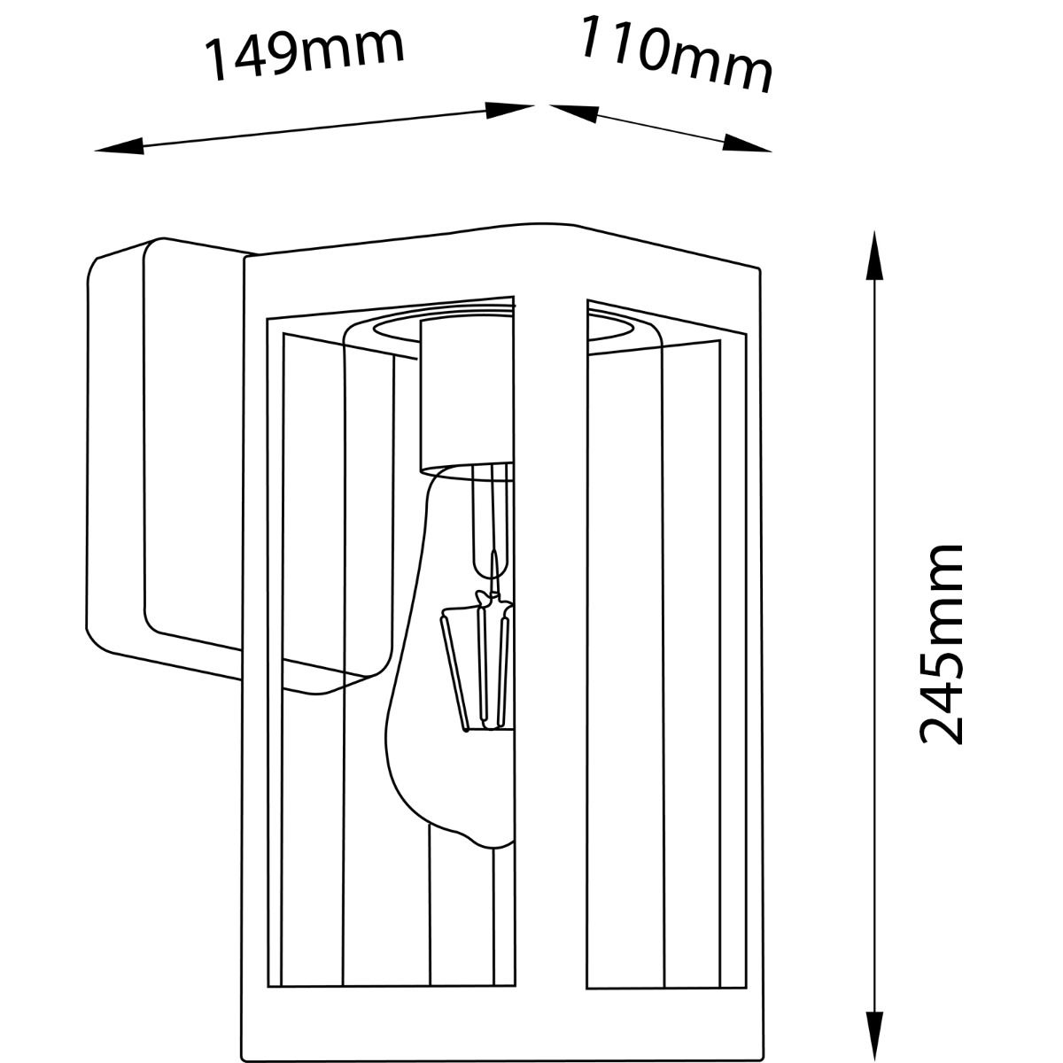 Buitenwandlamp met E27 Fitting – Geschikt voor Tuin of Gevel