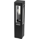 Buitenlamp Tuinpaal – Zwart Aluminium & Glas – 50cm – E27 Fitting – Staande Tuinverlichting