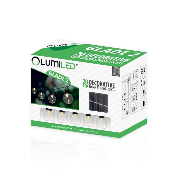 Solar LED Bollen Slinger 7,5m – Warm Wit Licht (3000K) | Zonne-energie Tuinverlichting