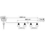 Tuinslinger – 30x LED Bollen – 10,6m – Warm Wit 3000K – Weerbestendig & Decoratief