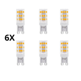 Set van 6  G9 LED lampen – 3-staps, 3W, 250 lm, warm wit 2700K