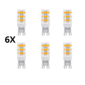 Set van 6  G9 LED lampen – 3-staps, 3W, 250 lm, warm wit 2700K