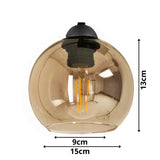 3-lichts hanglamp glas amber voor woonkamer of eetkamer