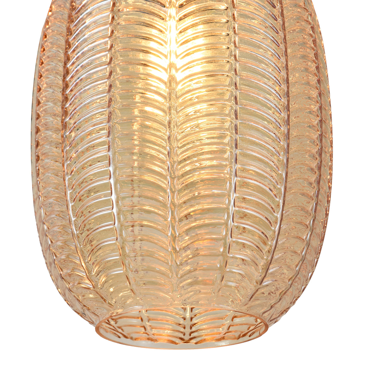 Hanglamp Zwart met Messing en Amber Glas – 3-Lichts - Liva