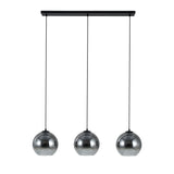 Hanglamp Zwart met Fade Glas – 3-Lichts Langwerpig | Monari