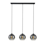 Hanglamp Zwart met Fade Glas – 3-Lichts Langwerpig | Monari