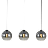 Hanglamp Zwart met Fade Glas – 3-Lichts Langwerpig | Monari