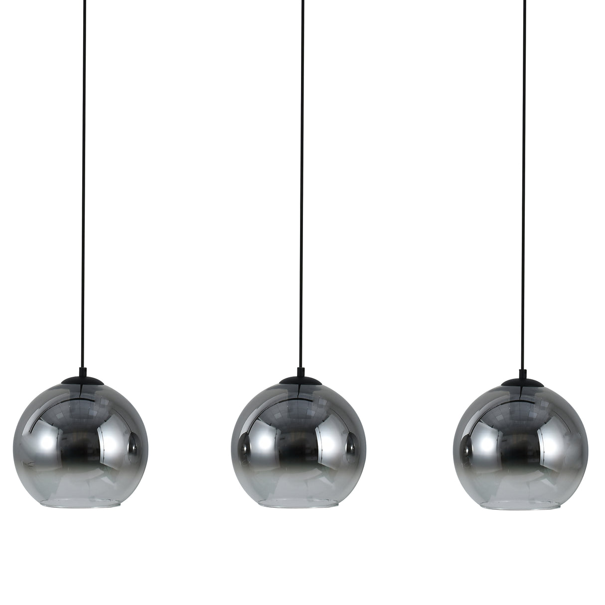 Hanglamp Zwart met Fade Glas – 3-Lichts Langwerpig | Monari