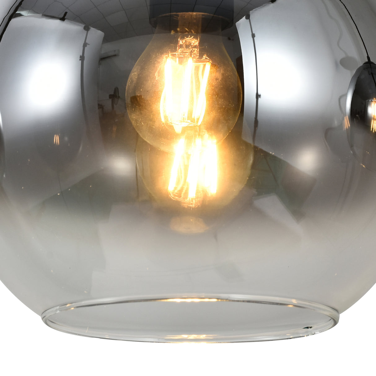 Hanglamp Zwart met Fade Glas – 3-Lichts Langwerpig | Monari