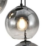 Hanglamp Marie-  Zwart met fade glas - 5 lichtpunten - Rond