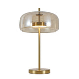 Tafellamp Lune - Messing met Amber glas - Geïntegreerde lichtbron