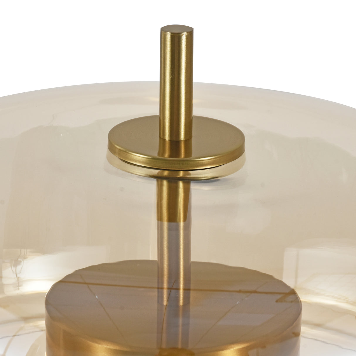 Tafellamp Lune - Messing met Amber glas - Geïntegreerde lichtbron