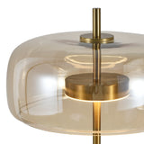 Tafellamp Lune - Messing met Amber glas - Geïntegreerde lichtbron