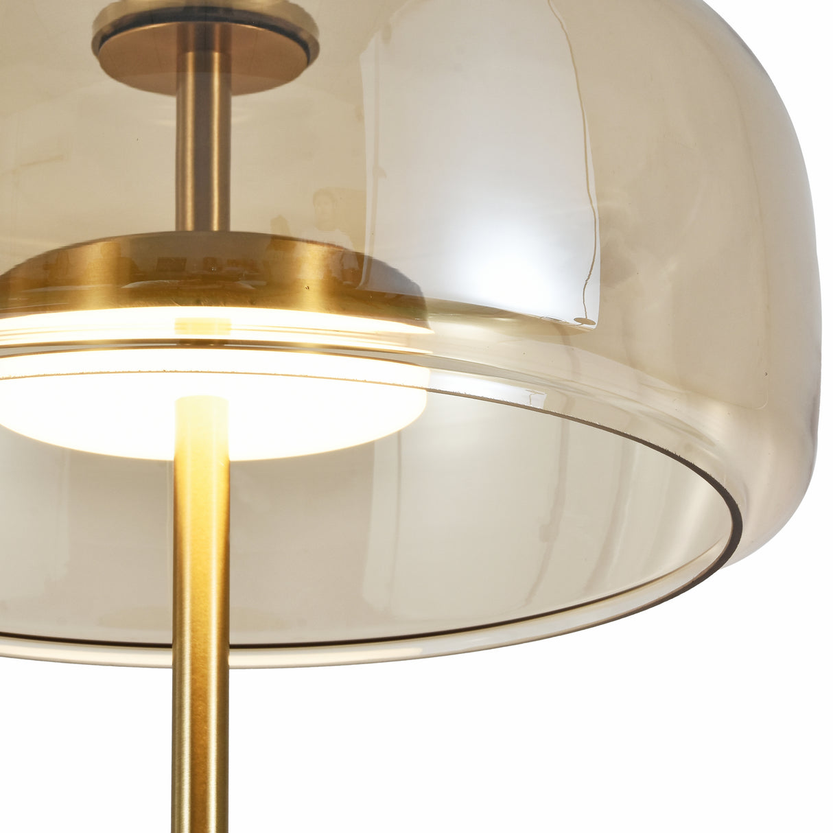 Tafellamp Lune - Messing met Amber glas - Geïntegreerde lichtbron