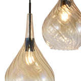 Hanglamp Zwart - Amber Glas – 3-Lichts - Joyce