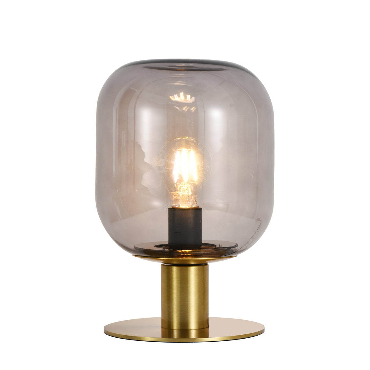 Tafellamp Laura - Messing met Smoke glas