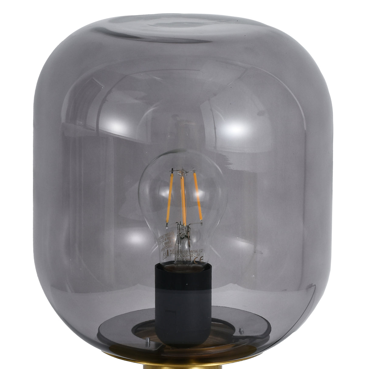 Tafellamp Laura - Messing met Smoke glas