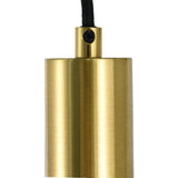 Hanglamp Zwart met Messing en Amber Glas – 5-Lichts - Noah