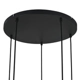 Hanglamp Zwart met Messing en Amber Glas – 5-Lichts - Noah